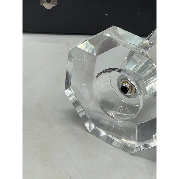 imported crystal hand cut set of 2 candle stick holder with black case 8x4" READ - Picture 9 of 10